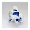 Vintage Dutch Delft Blue Hand Painted Ceramic Baby Elephant Figurine
