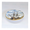 Rare Antique Coalport Bone China Maritime History Wall Plate / Plaque Featuring The Mayflower Ship