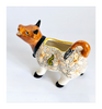 Rare Vintage Portuguese Studio Pottery Glazed Ceramic Hand Painted Cow Creamer