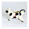 Rare Vintage Glazed Ceramic Cow Creamer in Polka Dot Pattern from Switzerland