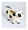 Rare Vintage Glazed Ceramic Cow Creamer in Polka Dot Pattern from Switzerland