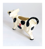 Rare Vintage Glazed Ceramic Cow Creamer in Polka Dot Pattern from Switzerland