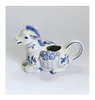 Vintage 1980's Franklin Mint Country Friends by Hallie Greer Ceramic Donkey Creamer / Milk Jug in Delft Blue Style