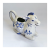 Vintage 1980's Franklin Mint Country Friends by Hallie Greer Ceramic Donkey Creamer / Milk Jug in Delft Blue Style