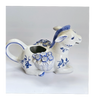 Vintage 1980's Franklin Mint Country Friends by Hallie Greer Ceramic Donkey Creamer / Milk Jug in Delft Blue Style