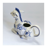 Vintage 1980's Franklin Mint Country Friends by Hallie Greer Ceramic Donkey Creamer / Milk Jug in Delft Blue Style