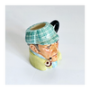 Vintage 1980's Glazed Ceramic Sherlock Holmes Miniature Toby Jug / Character Jug Signed Peter Jackson by Franklin Mint