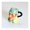 Vintage 1980's Glazed Ceramic Sherlock Holmes Miniature Toby Jug / Character Jug Signed Peter Jackson by Franklin Mint