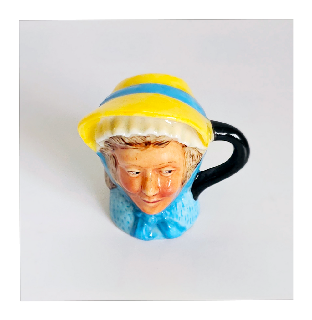 Vintage 1980's Glazed Ceramic Moll Flanders Miniature Toby Jug / Character Jug Signed Peter Jackson by Franklin Mint