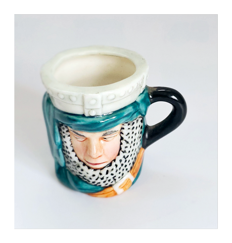 Vintage 1980's Glazed Ceramic Ivanhoe Miniature Toby Jug / Character Jug Signed Peter Jackson by Franklin Mint