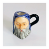 Vintage 1980's Glazed Ceramic Merlin Miniature Toby Jug / Character Jug Signed Peter Jackson by Franklin Mint