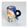 Vintage 1980's Glazed Ceramic Merlin Miniature Toby Jug / Character Jug Signed Peter Jackson by Franklin Mint