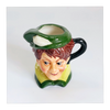 Vintage 1980's Glazed Ceramic  Peter Pan Miniature Toby Jug / Character Jug Signed Peter Jackson by Franklin Mint