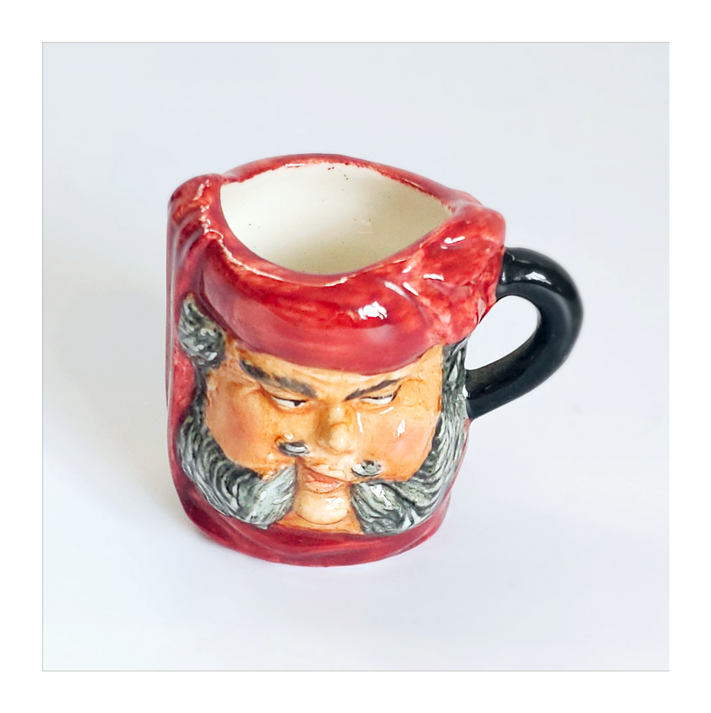 Vintage 1980's Glazed Ceramic  Falstaff Miniature Toby Jug / Character Jug Signed Peter Jackson by Franklin Mint