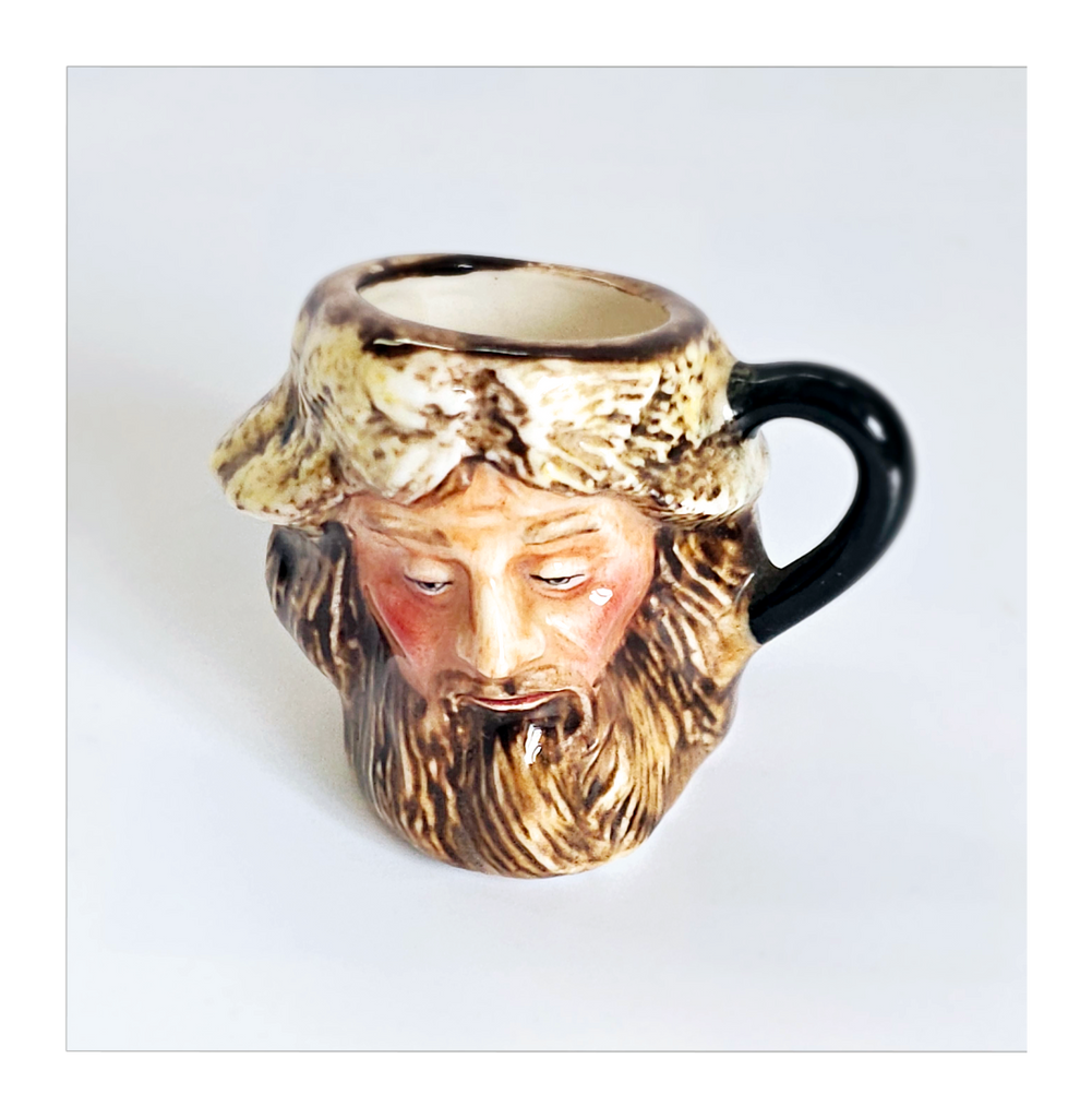 Vintage 1980's Glazed Ceramic  Robinson Crusoe Miniature Toby Jug / Character Jug Signed Peter Jackson by Franklin Mint