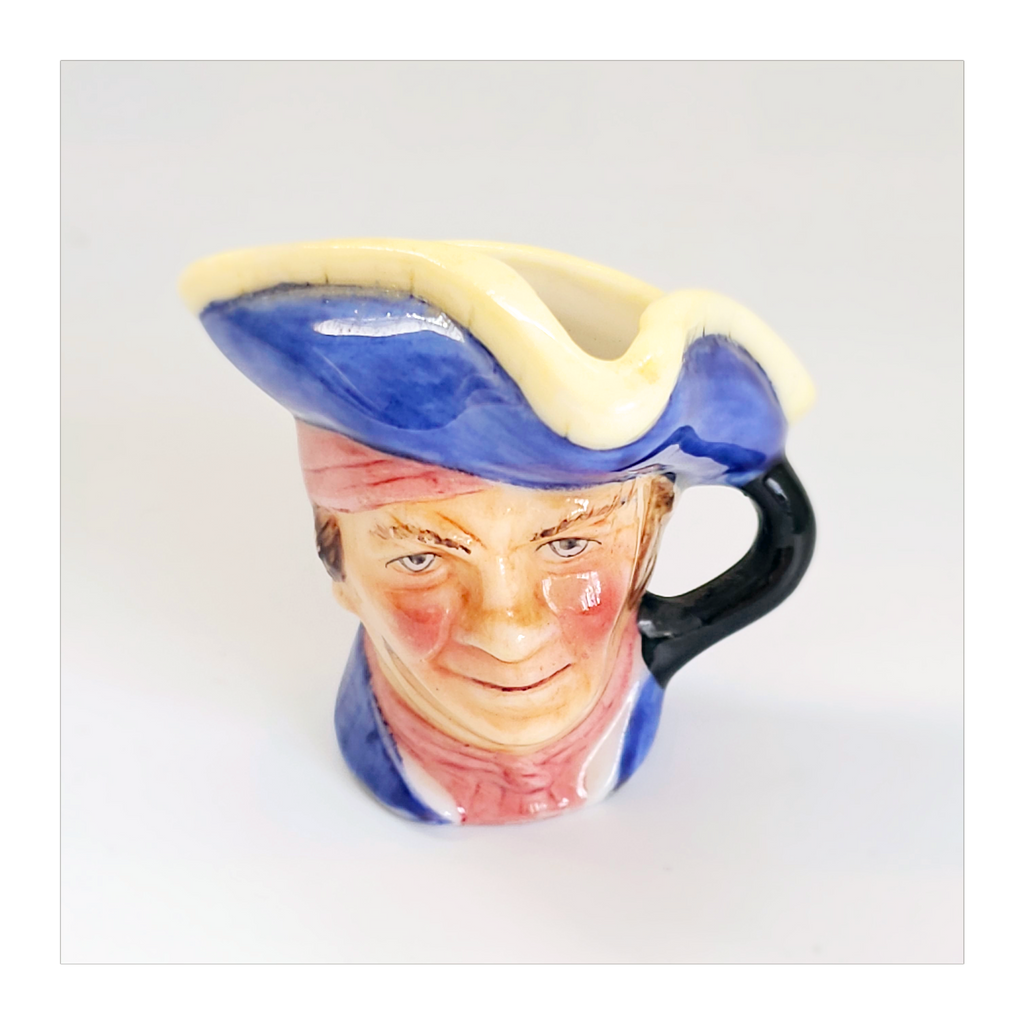 Vintage 1980's Glazed Ceramic Long John Silver Miniature Toby Jug / Character Jug Signed Peter Jackson by Franklin Mint