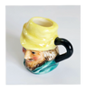 Vintage 1980's Glazed Ceramic Robin Hood Miniature Toby Jug / Character Jug Signed Peter Jackson by Franklin Mint