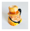 Vintage 1980's Glazed Ceramic Micawber Miniature Toby Jug / Character Jug Signed Peter Jackson by Franklin Mint
