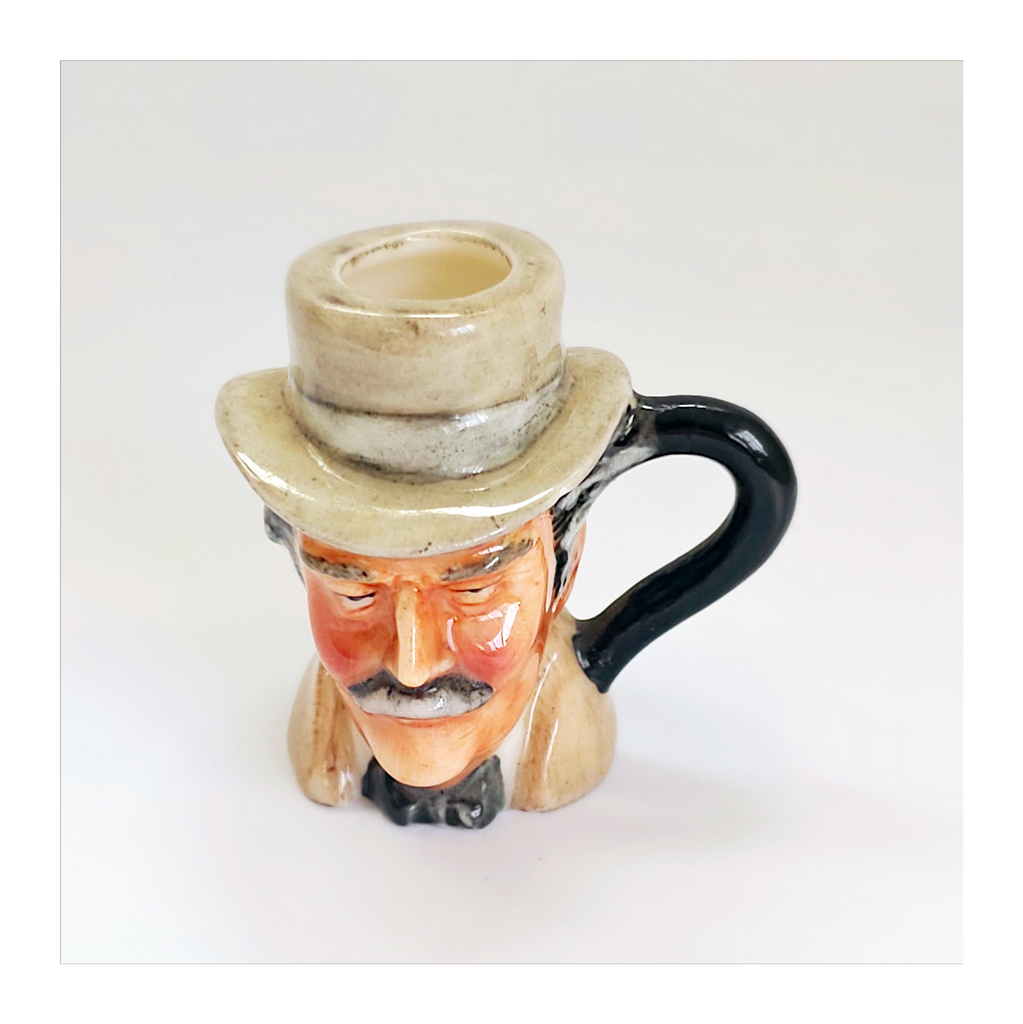 Vintage 1980's Glazed Ceramic Dr. Watson Miniature Toby Jug / Character Jug Signed Peter Jackson by Franklin Mint