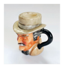 Vintage 1980's Glazed Ceramic Dr. Watson Miniature Toby Jug / Character Jug Signed Peter Jackson by Franklin Mint