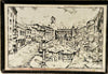 Rare Vintage 1950's Italian Silver 800 Engraving Art Plaque / Wall Art of "Verona Piazza Delle Erbe"