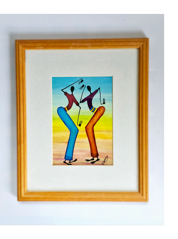 Gakonga African Art Lithograph Print, Mounted and Framed