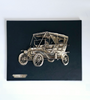 Vintage Leather and White Metal Spanish Wall Plaque "Ford Mod. "t" 1908"