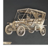 Vintage Leather and White Metal Spanish Wall Plaque "Ford Mod. "t" 1908"
