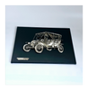 Vintage Leather and White Metal Spanish Wall Plaque "Ford Mod. "t" 1908"