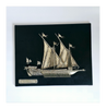Vintage Leather and White Metal Spanish Wall Plaque "Galera La Reale, Francia 1680"