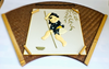 Japanese Origami Washi 3D Art Boy Fishing Mounted on Fan Shape Frame