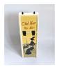 Antique 1910's Chat Noir Vin Blanc Hinged-Top Wooden Wine Box