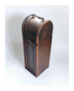 Antique 1900's Hinged-Top Wooden Wine Box with a Copper Handle