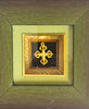 Buddhist Double Dorje Varja Spiritual Power Gold Plated Pendant in a Beautiful Wooden Frame