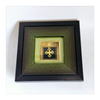 Buddhist Double Dorje Varja Spiritual Power Gold Plated Pendant in a Beautiful Wooden Frame