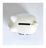 White Ceramic Piggy Bank / Coin Bank Imprinted with Flag of Quebec