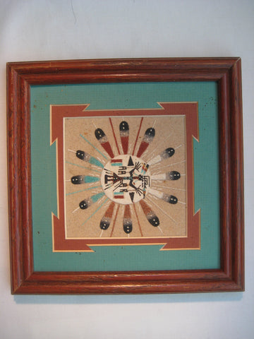 Original Navajo Sand Painting by Lester Johnson from Shiprock, New Mexico