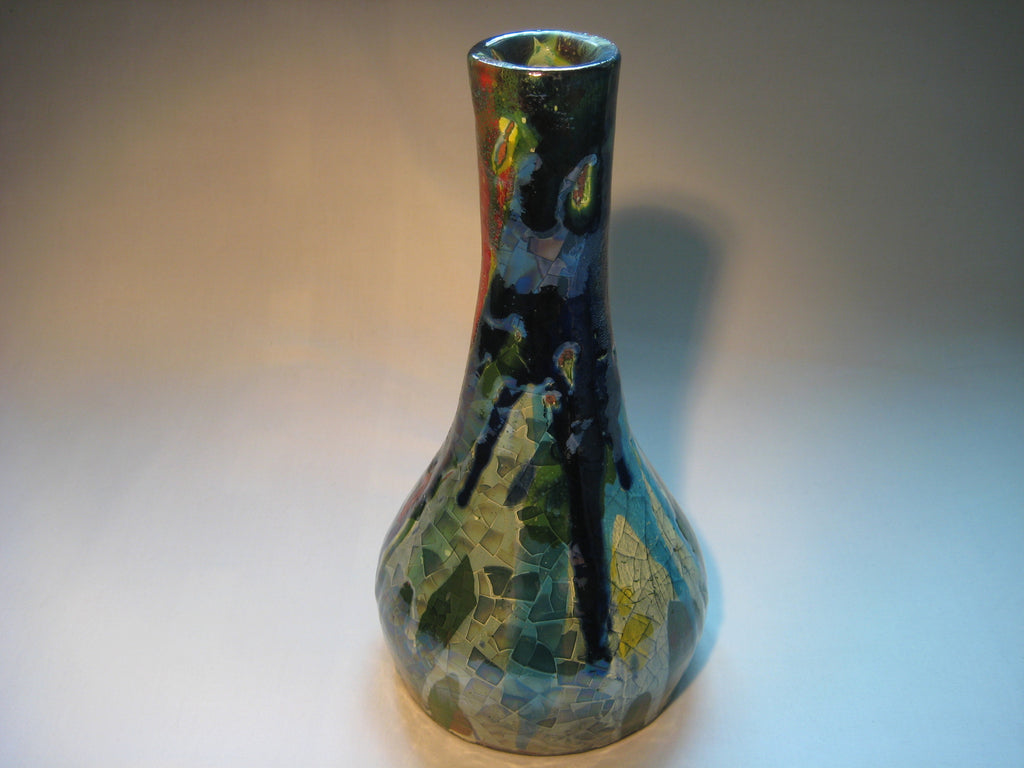 Hand made Glazed Ceramic Studio Pottery Vase signed by the artist as "Clalid (1) Rill"