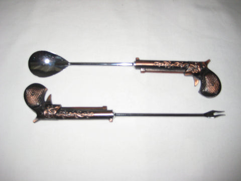 Decorative brass and stainless Steel spoon and fork
