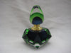 French Crystal perfume bottle in shades of blue, green, and clear colours