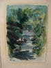 Limited edition hand painted picture dated 1888, titled Jungle River