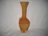 Murano style glass vase in Amber with streaks of orange, red, green colours