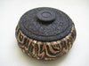 Vintage New Zealand Ponga Craft - A pair of hand carved bowl and lid, carved from Mamaku tree