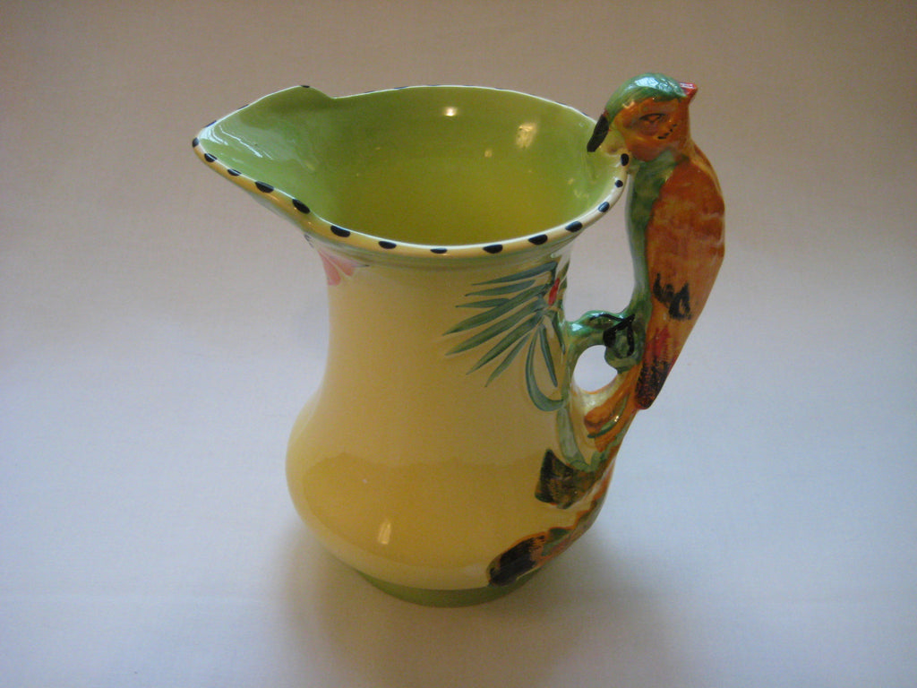 Vintage collectable 1940's Burgess & Leigh Art Deco parrot jug designed by Ernest Bailey