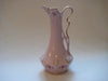 Hand painted Bohemian pink porcelain H & C jug gilded with 24 carat gold