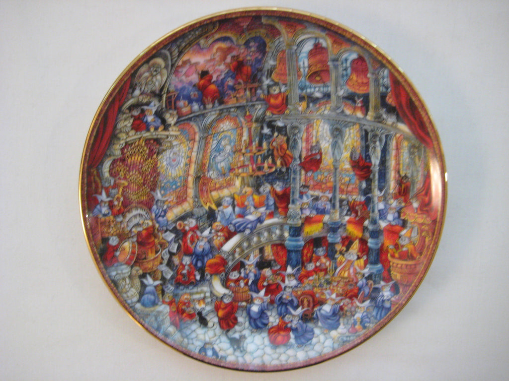 Limited Edition Franklin Mint Heirloom Recommendation Plate - Holy Cats by Bill Bell - Royal Doulton Fine Bone China