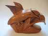 Mahogany Sculpted Puzzle Box  / Jewellery Box of a Bird with Hidden Drawers Hand Crafted by Salvador Petzey from Guatemala