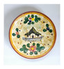 Vintage Hand Made Glazed Ceramic Souvenir Wall Plate Embossed with a Trulli House from Alberobello, Italy