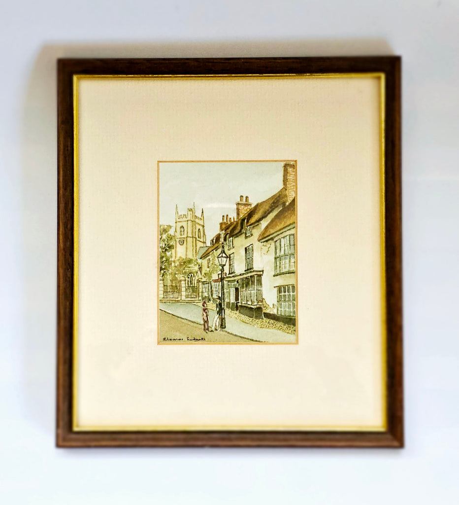 Signed print of a 1990's Watercolour Painting of views from Sidmouth by Eleanor Ludgate
