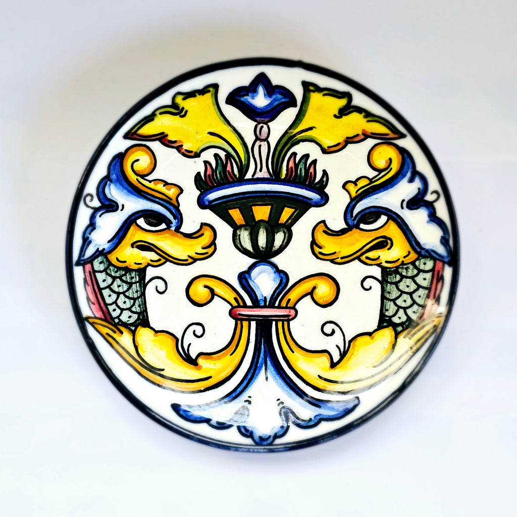 Vintage Hand Painted Spanish Majolica Pascual Zorrilla Ceramica Studio Pottery Decorative Wall Plate
